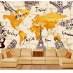 3D photo wallpaper 3D world map wallpaper retro living room bedroom TV background wallpaper mural retro living room wallpaper