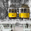 3D photo wallpaper European style retro tram road large murals restaurant leisure Cafe tea shop wallpaper living room sofa mural
