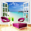 Custom Mural Mediterranean Window Scenery Photography Background Home Wallpaper Wall Decor Living Room 3D Wall Murals Wallpaper