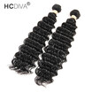 HCDIVA Hair Malaysian Virgin Hair Deep Wave 2 pcs Lot Natural Black Can be Dye or Bleached 100 Human Hair Deep Curl