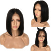 QDKZJ Short Bob Lace Front Wigs With Baby Hair 8-16 Inch Silky Straight Brazilian Remy Hair Wigs For Black Women Bleached Knots