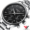Quartz Wristwatch Male Watch Luxury Brand Dress Watches Luxury Waterproof Watch Stainless Steel Case Black Clock Saat Reloj