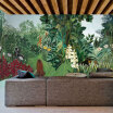 Custom 3d mural Tropical rainforest jungle green large mural Cafe lounge custom personalized wallpaper mural