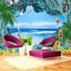 Custom 3D Photo Wallpaper Coral Reef Stereoscopic Ocean Landscape 3D Room TV Background Mediterranean Sea View Mural Wall Paper