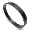 Hpolw menwomen Polished black Stainless Steel circular Simple design Cuff Bracelet62mm244 Height 205 Hpolw menwomen Polished black Stainless Steel circular Simple design Cuff Bracelet62mm244 Height 205