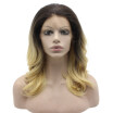 Iwona Synthetic Hair Lace Front Medium Long Wavy Ombre Blonde Wig