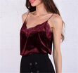 Fashion Womens V-neck Vest Sleeveless Lace Velvet Blouse Casual Tank Tops