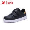 Xtep XTEP childrens shoes childrens sports shoes boys casual shoes new childrens non-slip wear-resistant small white shoes skateboard shoes 682116319796 black gold 31 yards