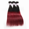 Racily Hair Ombre Brazilian Hair Straight 3 Bundles Color 1B Burgundy Dark Red Human Hair Extensions