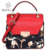 BAFELLI women handbag split leather flower printing trunk shoulder bag for women crossbody bag bolsos mujer women bag 4 colors