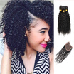 kisshair wholesale price remy Brazilian human hair weaving 3 bundles with 44 lace closure kinky curly nature black hair extension