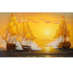 HD Golden Oil Painting Sailing Boat Photo Wallpaper For Study Living Room Sofa Backdrop Wall Mural Papel De Parede 3D Paisagem