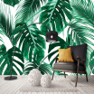 Custom Photo Wallpaper Murals 3D Modern Hand Painted Tropical Rainforest Banana Leaves Pastoral Wall Painting Mural De Parede 3D