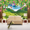 Modern Home Decor 3D Photo Wallpaper Wall Mural Rose Window Landscape Forest Grassland Wall Painting For Living Room TV Backdrop