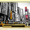 Custom photo wallpaper Black&white European style New York Times Square mural wallpaper