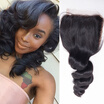 Brazilian Loose Wave Virgin Hair Closure Weave Human Hair Lace Closure
