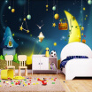 Custom 3D Photo Wallpaper For Kids Cartoon-style Picture Night View Stars Moon Kids Room Sofa TV Background Mural Wall Paper