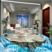 Free shipping custom street bathroom Waterfall self-adhesive PVC floor wallpaper mural 250cmx200cm