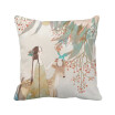 Deer Chinese Classical Style Illustrator Polyester Toss Throw Pillow Square Cushion Gift