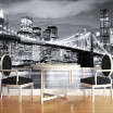 Custom Mural Night View Manhattan Bridge New York European And American Cities Black And White Living Room Backdrop Wallpaper