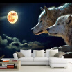 Large Custom 3D Mural Wallpaper Under The Moonlight Wolf Wall Decor Paper Living Room Sofa Bedroom TV Background Photo Wallpaper