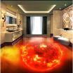 Free Shipping flame burning earth 3D Floor Painting bathroom living room floor tile mural waterproof wallpaper 250cmx200cm