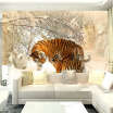 Papel De Parede 3D Wallpaper Modern Stereo Animal Tiger Snow Landscape Mural Living Room Bedroom Home Decor Non-Woven Wall Paper