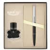 Hero HERO 100 black semi-steel 14K gold tip pen ink gift box gold pen set