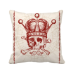 Clubs Red Crown Skeleton Poker Card Pattern Square Throw Pillow Insert Cushion Cover Home Sofa Decor Gift