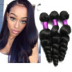 4Pcs Brazilian Virgin Hair Loose Wave Natural Black Peruvian Malaysian Brazilian Hair Weave Bundles Top Hair Extensions Loose Wave