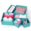Green odorless underwear storage box door back wardrobe storage hanging bag drawer separation finishing box washable 7 sets of rice white