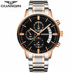 GUANQIN Watch mens business style waterproof quartz watch fashion steel watch
