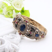 New Arrived Women Flower Turkish Bangle&Bracelet Retro Gold Color Resin Vintage Bangles Cuff Arab Jewelry Pulseiras Feminino