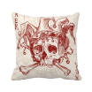 Joker Red Crown Skeleton Poker Card Pattern Square Throw Pillow Insert Cushion Cover Home Sofa Decor Gift