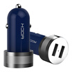 ROCK Metal Sitor Car Charger 5V 24A Fast Charge Dual Ports For iPhone Xiaomi Samsung Phone Travel LED Blue Light Charger