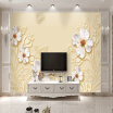 Custom Photo Wallpaper Living Room 3D Relief White Flowers Art Mural Modern Jewelry TV Background Wall Decoration Painting Paper