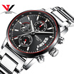 NIBOSI Quartz Wrist Watch Men Top Brand Luxury Watch Fashion Men Sport Watch Leather Band Chronograph Stainless Steel Relogios