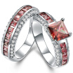 New Hot selling 2 In 1 Fashion Ladys 10KT white Gold Plated weeding&party Ring Size45678910 R0168