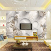 Custom Photo Wallpaper Modern Fashion Wall Mural White Cycle And Flowers Sitting Room Large Mural Sofa Backdrop Papel De Parede