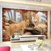 Custom Photo Wallpaper 3D Stereo Space Brick Wall Animal Lion Background Wall Sticker Mural Living Room Bedroom Papel De Parede