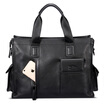 Pabin Pabin first layer leather mens bag business casual leather billiard shoulder slung briefcase PB006 black