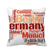 Germany City Name Map Style Pattern Square Throw Pillow Insert Cushion Cover Home Sofa Decor Gift