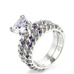Princess Style Heart Cut Zirconia Purple Crystl Silver Color Fashion Wedding Party Jewelry For Women DD027