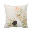 Flower Chinese Classical Style Illustrator Polyester Toss Throw Pillow Square Cushion Gift