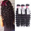 Moko Hair Brazilian Virgin Hair Deep Wave 4 Bundles 7A Grade 100 Unprocessed Human Hair Weaving Bundles Brazilian Deep Wave