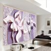 Customize Any Size 3D Relief Purple Magnolia Bedroom TV Background Wall Paper Home Decor Living Room Non-woven Mural Wallpaper