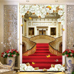 High Quality European Style Stair Carpet Photo Wall Murals Wallpaper Living Room Hotel Entrance Hallway Backdrop Wall Papers 3 D