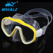 Whale Brand Professional Diving Mask Goggles Wide Vision Watersports Equipment With Anti-fog One-piece lens Tempered glass