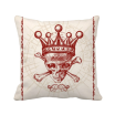 Diamonds Red Crown Skeleton Poker Card Pattern Square Throw Pillow Insert Cushion Cover Home Sofa Decor Gift