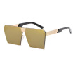 Unisex Brand Designer Metal Men Oversized Eyeglasses Fashion Luxury Square Sunglasses Flat Mirror Lens for Driving
